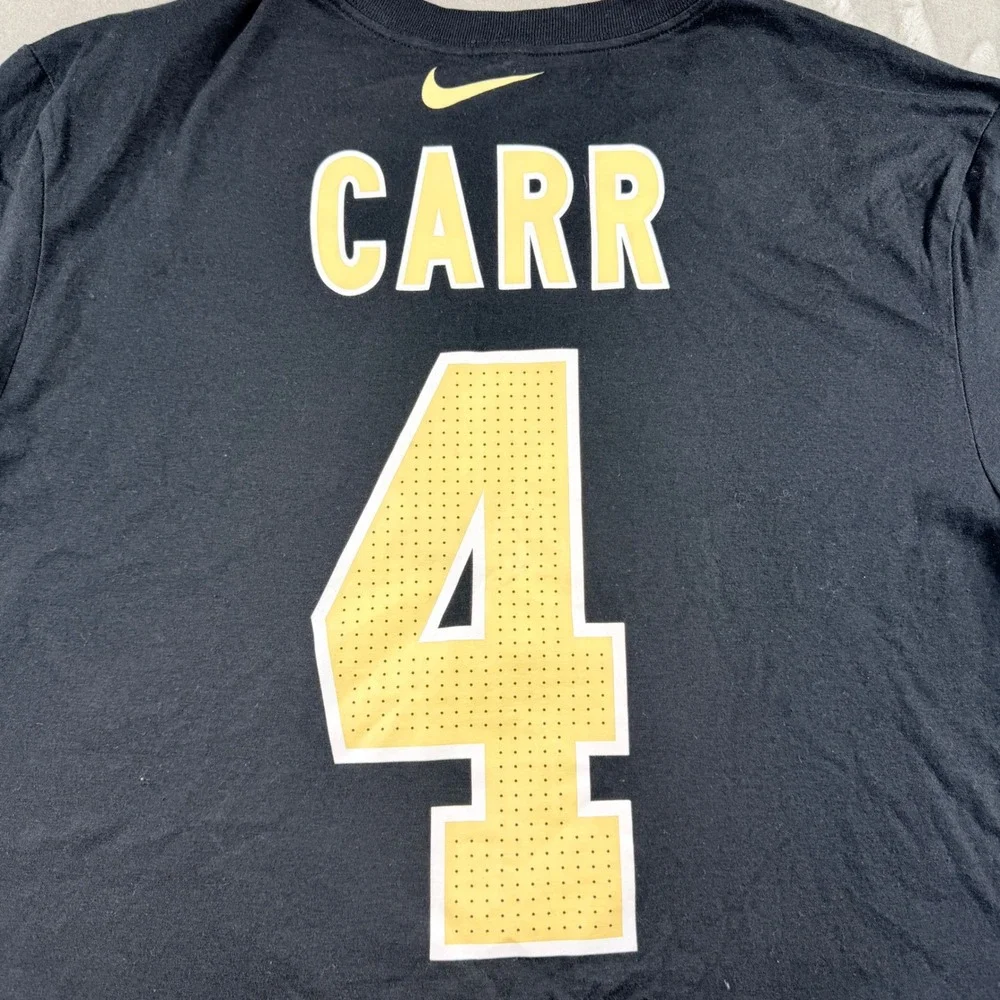 Nike New Orleans Saints Derek Carr #4 Player T-Shirt Men's XL Black Gold NFL Tee